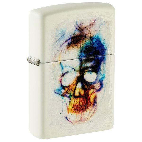 Zippo Skull Print Design Glow in the Dark Matte Pocket Lighter 48563